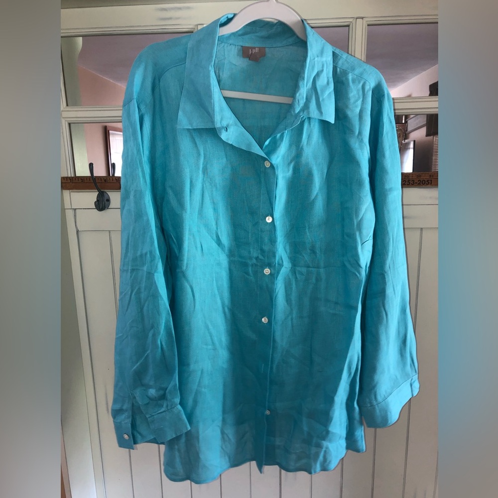 J. Jill Turquoise Button Down Shirt